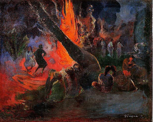 Paul Gauguin, Fire Dance (1891). Public domain.